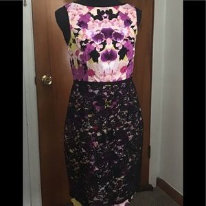 Beautiful sexy sheath dress with lace and flowers